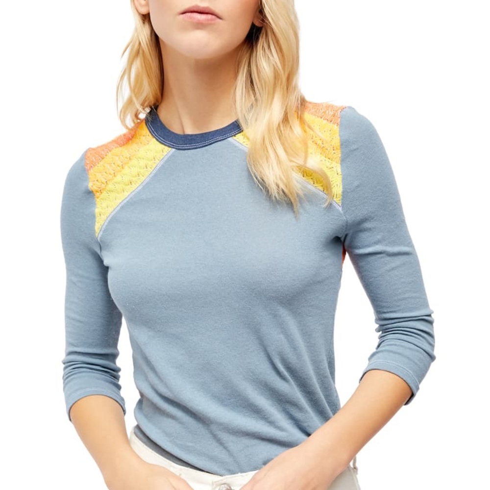 Free People Rainbow Knit Top